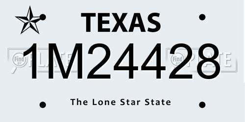 1M24428 Texas License Plate