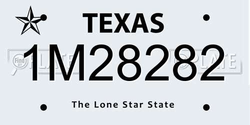 1M28282 Texas License Plate