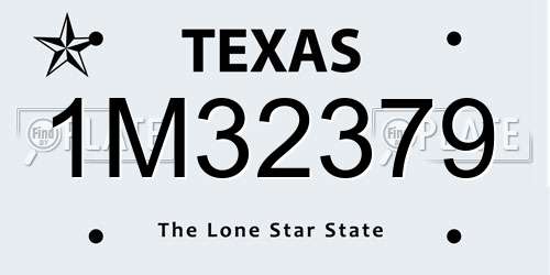 1M32379 Texas License Plate