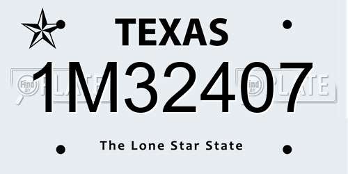 1M32407 Texas License Plate