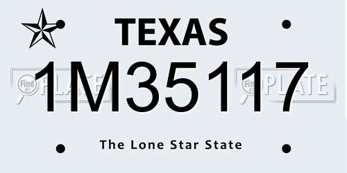 1M35117 Texas License Plate