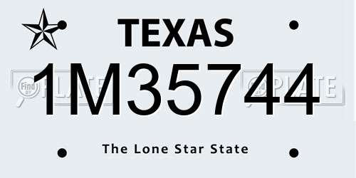 1M35744 Texas License Plate