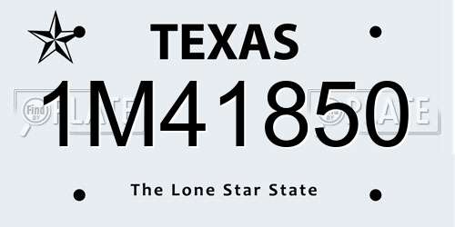 1M41850 Texas License Plate