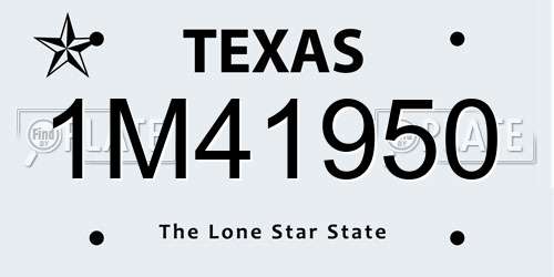 1M41950 Texas License Plate