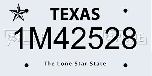 1M42528 Texas License Plate