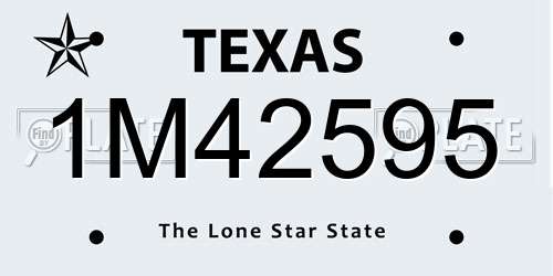 1M42595 Texas License Plate