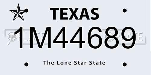 1M44689 Texas License Plate