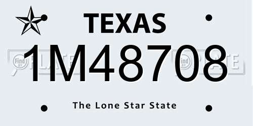 1M48708 Texas License Plate