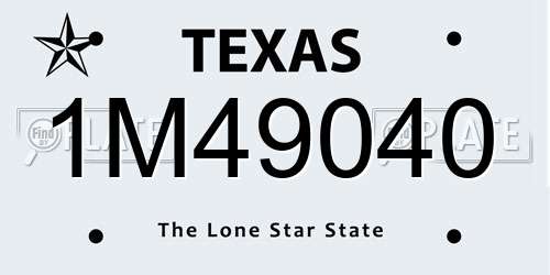1M49040 Texas License Plate