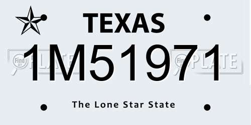 1M51971 Texas License Plate