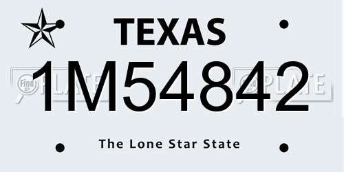 1M54842 Texas License Plate