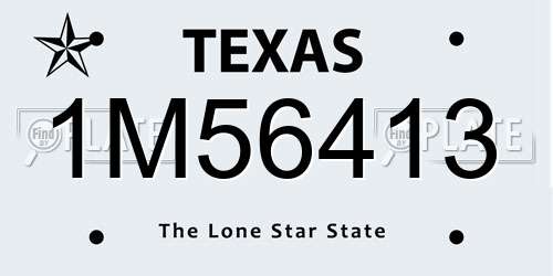 1M56413 Texas License Plate