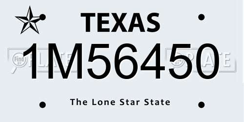 1M56450 Texas License Plate
