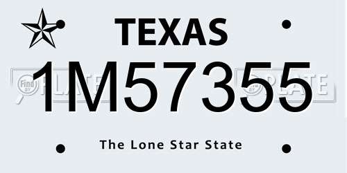 1M57355 Texas License Plate