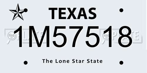 1M57518 Texas License Plate