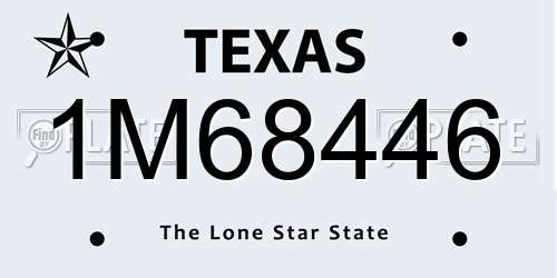 1M68446 Texas License Plate
