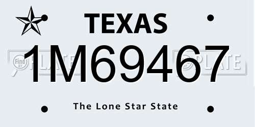 1M69467 Texas License Plate