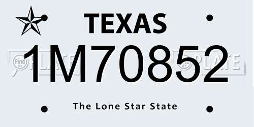 1M70852 Texas License Plate