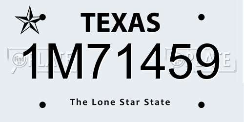 1M71459 Texas License Plate