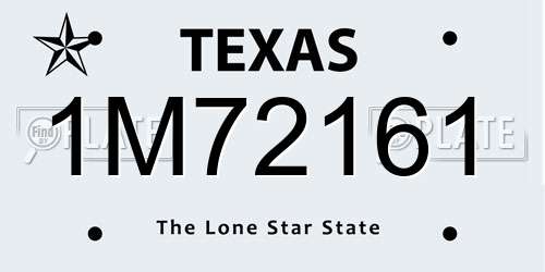 1M72161 Texas License Plate