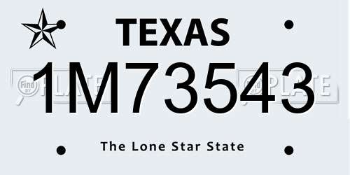 1M73543 Texas License Plate