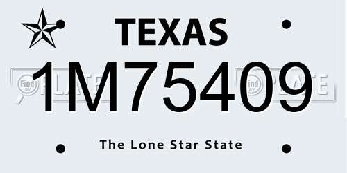 1M75409 Texas License Plate