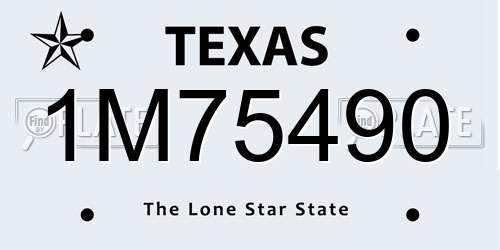1M75490 Texas License Plate
