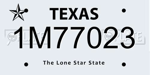 1M77023 Texas License Plate