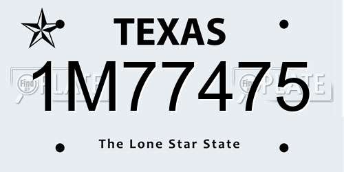 1M77475 Texas License Plate