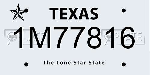 1M77816 Texas License Plate