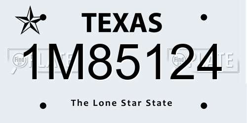 1M85124 Texas License Plate
