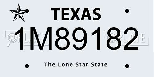1M89182 Texas License Plate