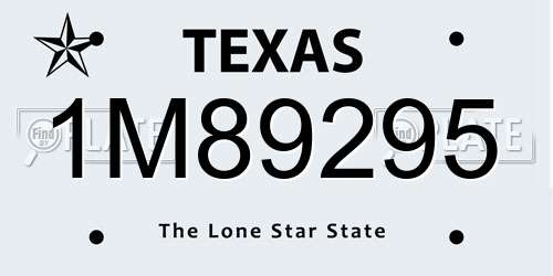 1M89295 Texas License Plate