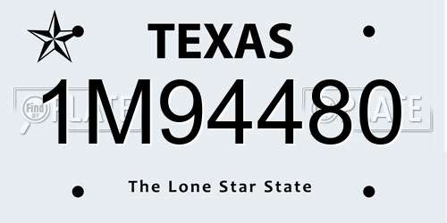 1M94480 Texas License Plate