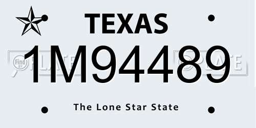 1M94489 Texas License Plate