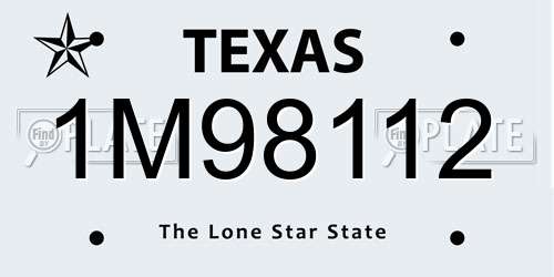 1M98112 Texas License Plate