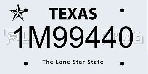 1M99440 Texas License Plate