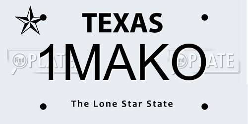 1MAKO Texas License Plate