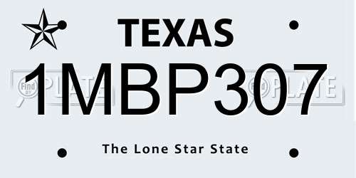 1MBP307 Texas License Plate