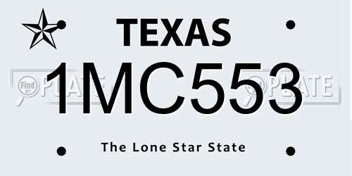 1MC553 Texas License Plate