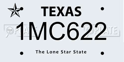 1MC622 Texas License Plate