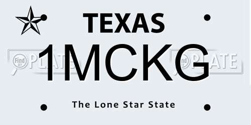 1MCKG Texas License Plate