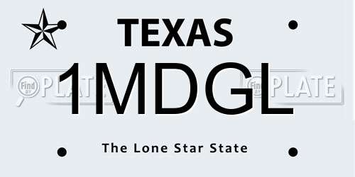 1MDGL Texas License Plate