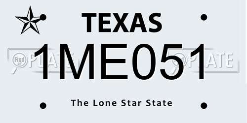 1ME051 Texas License Plate