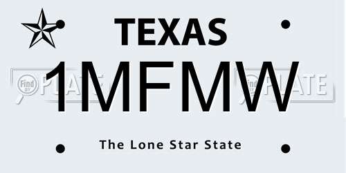 1MFMW Texas License Plate