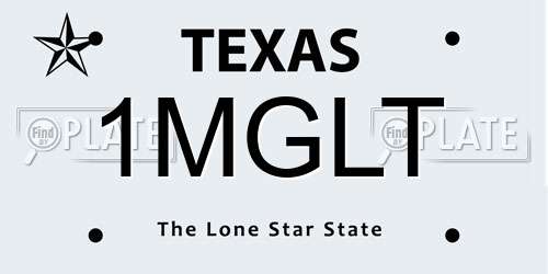 1MGLT Texas License Plate