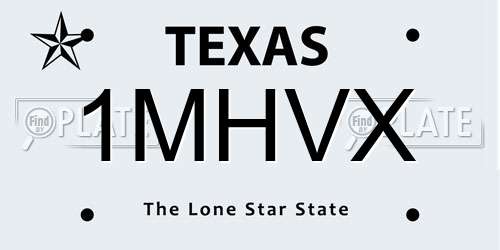 1MHVX Texas License Plate