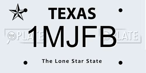 1MJFB Texas License Plate
