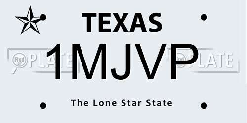 1MJVP Texas License Plate