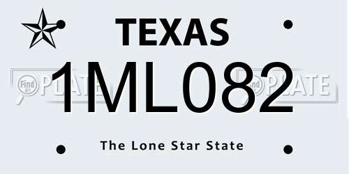 1ML082 Texas License Plate
